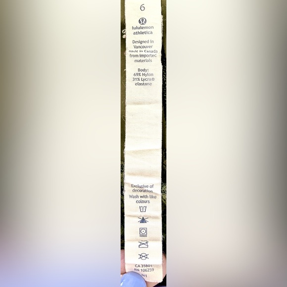 Lululemon Wunder Under Pant High-Rise Leggings Size 6 Olive Black Lace Print - Picture 3 of 5